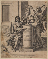 TvB G 5056
          <br/>
          titelblad van een serie naar Raffaello Sanzio
          <br/>
          <em>Chaperon, Nicolas (1612-1656)</em>